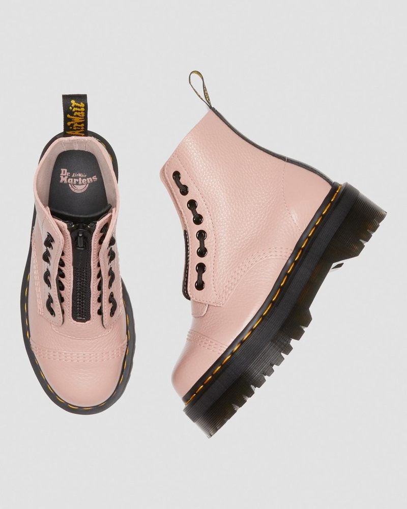 Botas de Plataforma Dr Martens Sinclair Milled Nappa Cuero Plataforma Boots (Milled Nappa) Beige | TK05-R0PZ