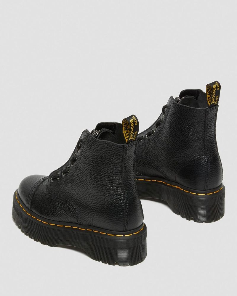 Botas de Plataforma Dr Martens Sinclair Milled Nappa Cuero Plataforma Boots (Milled Nappa) Negras | LZ14-A6OJ