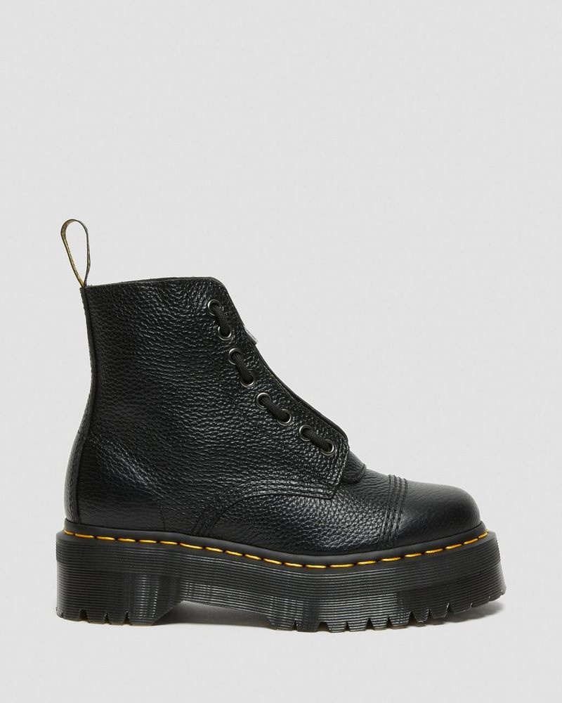 Botas de Plataforma Dr Martens Sinclair Milled Nappa Cuero Plataforma Boots (Milled Nappa) Negras | LZ14-A6OJ