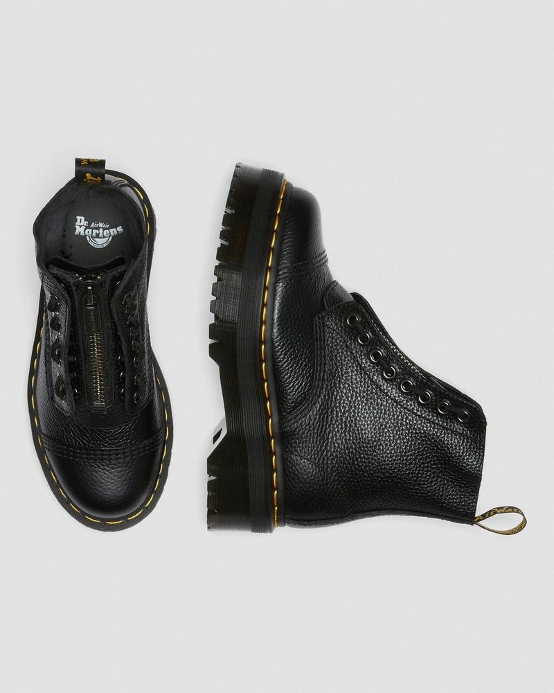 Botas de Plataforma Dr Martens Sinclair Milled Nappa Cuero Plataforma Boots (Milled Nappa) Negras | LZ14-A6OJ