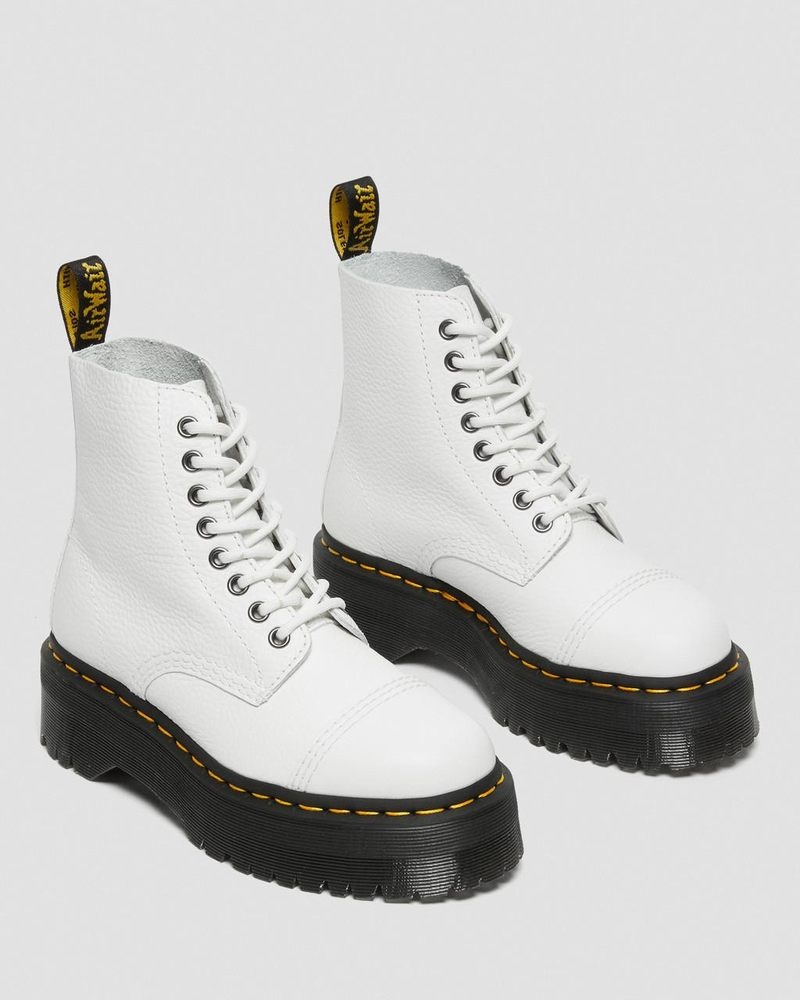 Botas de Plataforma Dr Martens Sinclair Milled Nappa Cuero Plataforma Boots (Milled Nappa) Blancas | NT79-T3GF