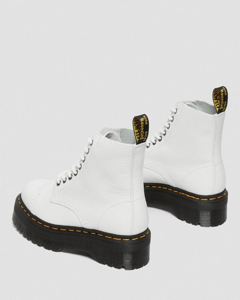 Botas de Plataforma Dr Martens Sinclair Milled Nappa Cuero Plataforma Boots (Milled Nappa) Blancas | NT79-T3GF