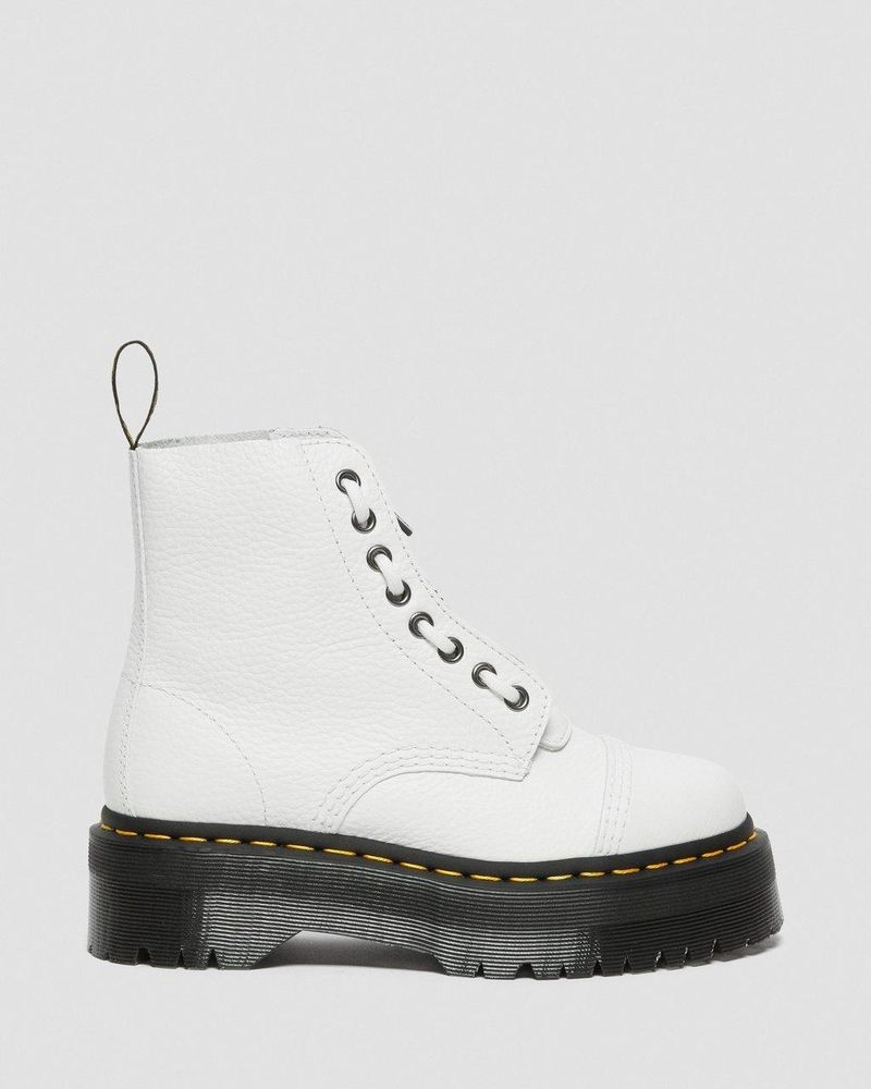 Botas de Plataforma Dr Martens Sinclair Milled Nappa Cuero Plataforma Boots (Milled Nappa) Blancas | NT79-T3GF