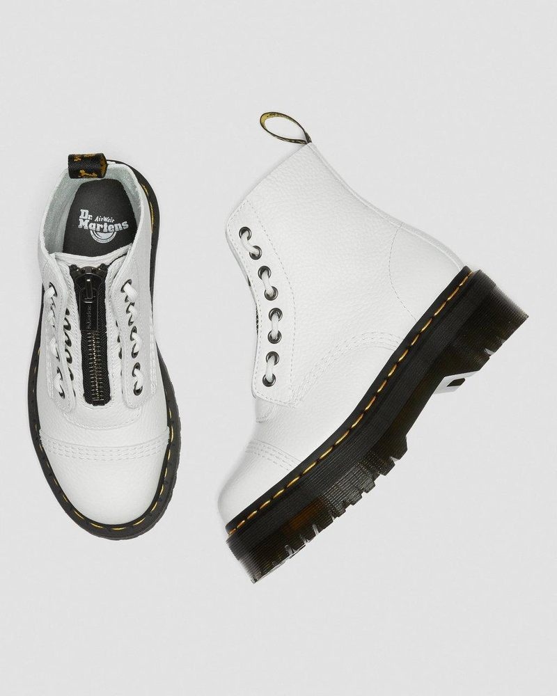 Botas de Plataforma Dr Martens Sinclair Milled Nappa Cuero Plataforma Boots (Milled Nappa) Blancas | NT79-T3GF