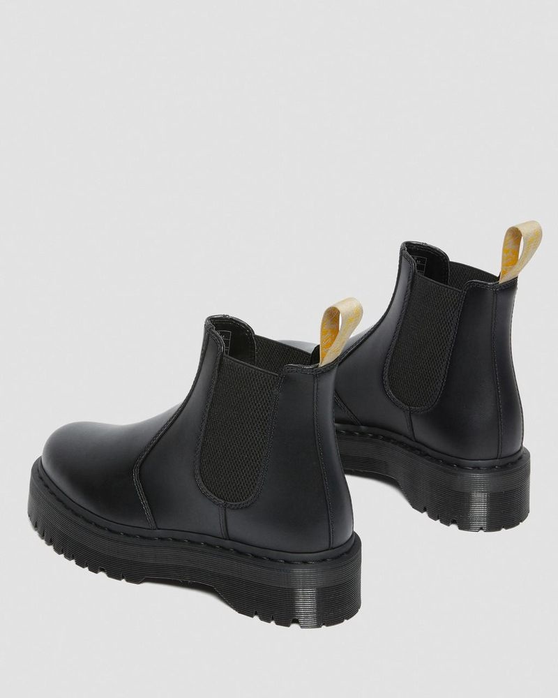 Botas de Plataforma Dr Martens Vegan 2976 Felix Plataforma Chelsea Boots (Felix Rub Off) Negras | FU57-E0DL