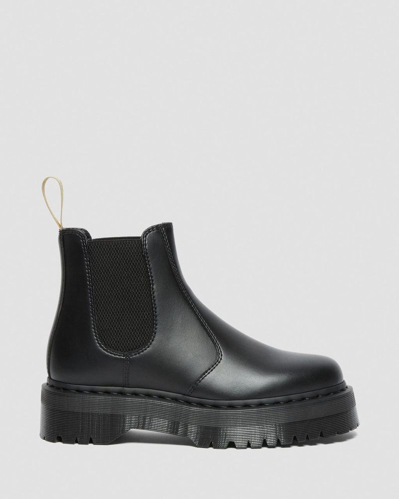 Botas de Plataforma Dr Martens Vegan 2976 Felix Plataforma Chelsea Boots (Felix Rub Off) Negras | FU57-E0DL