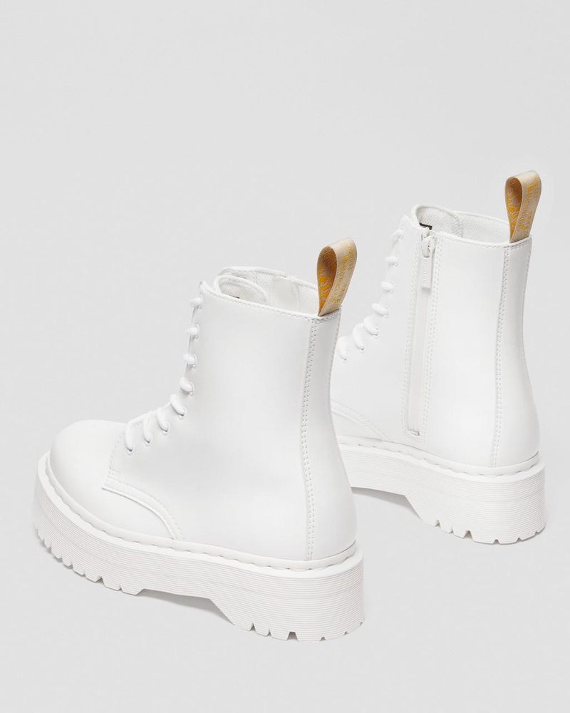 Botas de Plataforma Dr Martens Vegan Jadon II Boot Kemble Mono Platforms (Kemble) Blancas | VD55-J8QH