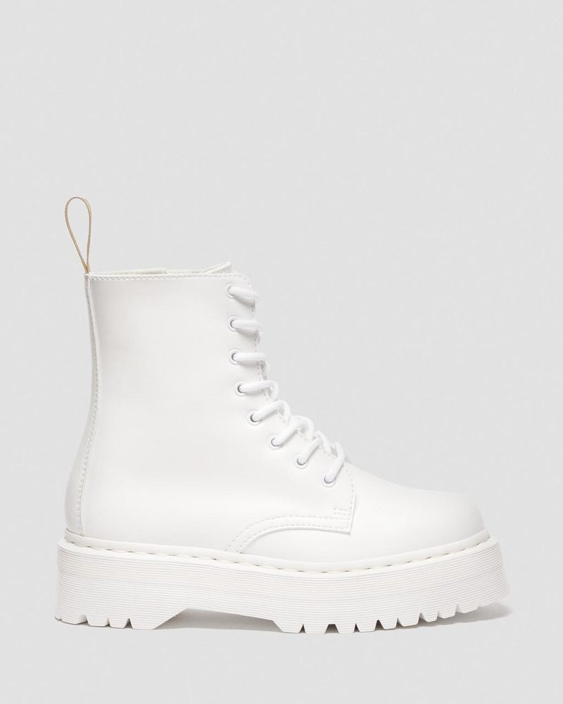 Botas de Plataforma Dr Martens Vegan Jadon II Boot Kemble Mono Platforms (Kemble) Blancas | VD55-J8QH