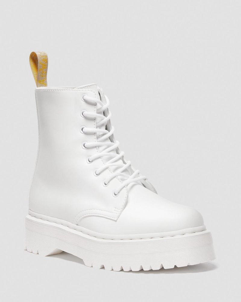 Botas de Plataforma Dr Martens Vegan Jadon II Boot Kemble Mono Platforms (Kemble) Blancas | VD55-J8QH