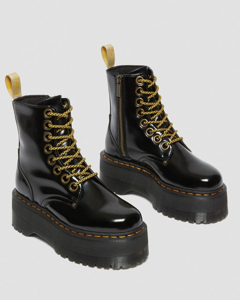 Botas de Plataforma Dr Martens Vegan Jadon Boot Max Platforms (Oxford) Negras | ET06-V3QH