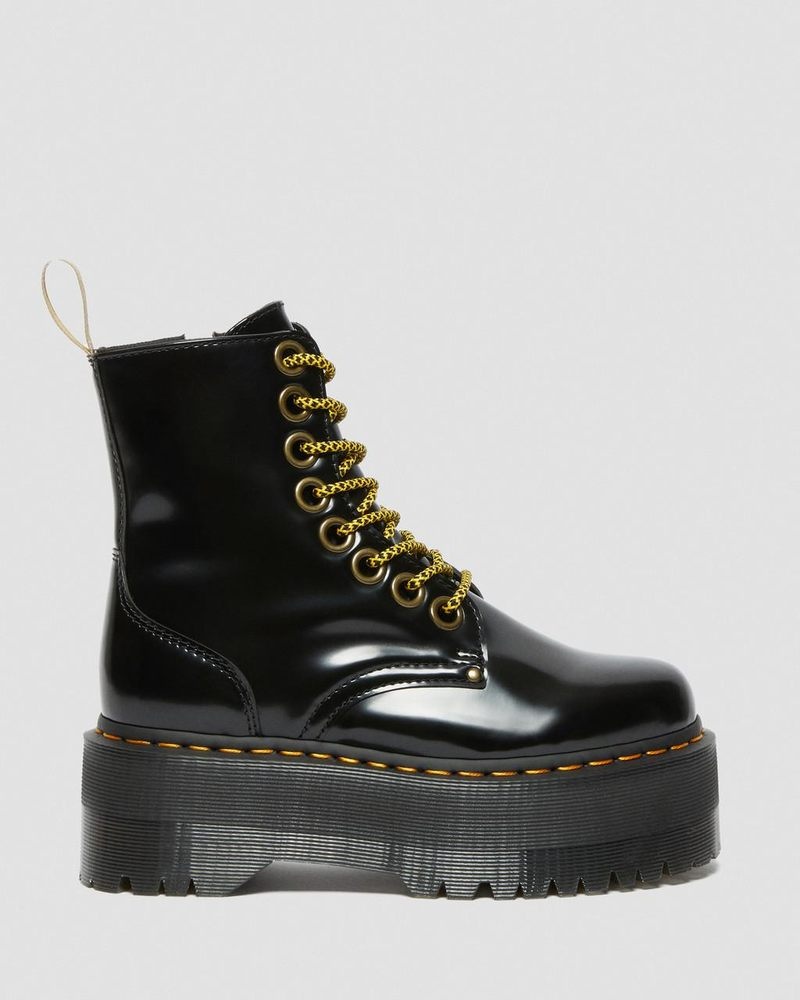 Botas de Plataforma Dr Martens Vegan Jadon Boot Max Platforms (Oxford) Negras | ET06-V3QH