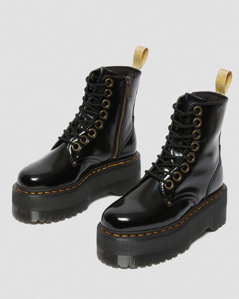 Botas de Plataforma Dr Martens Vegan Jadon Boot Max Platforms (Oxford) Negras | ET06-V3QH