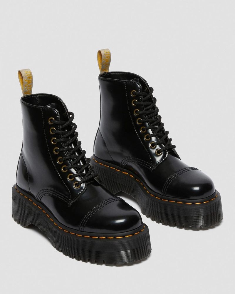 Botas de Plataforma Dr Martens Vegan Sinclair Plataforma Boots (Oxford) Negras | PE71-A8ZI