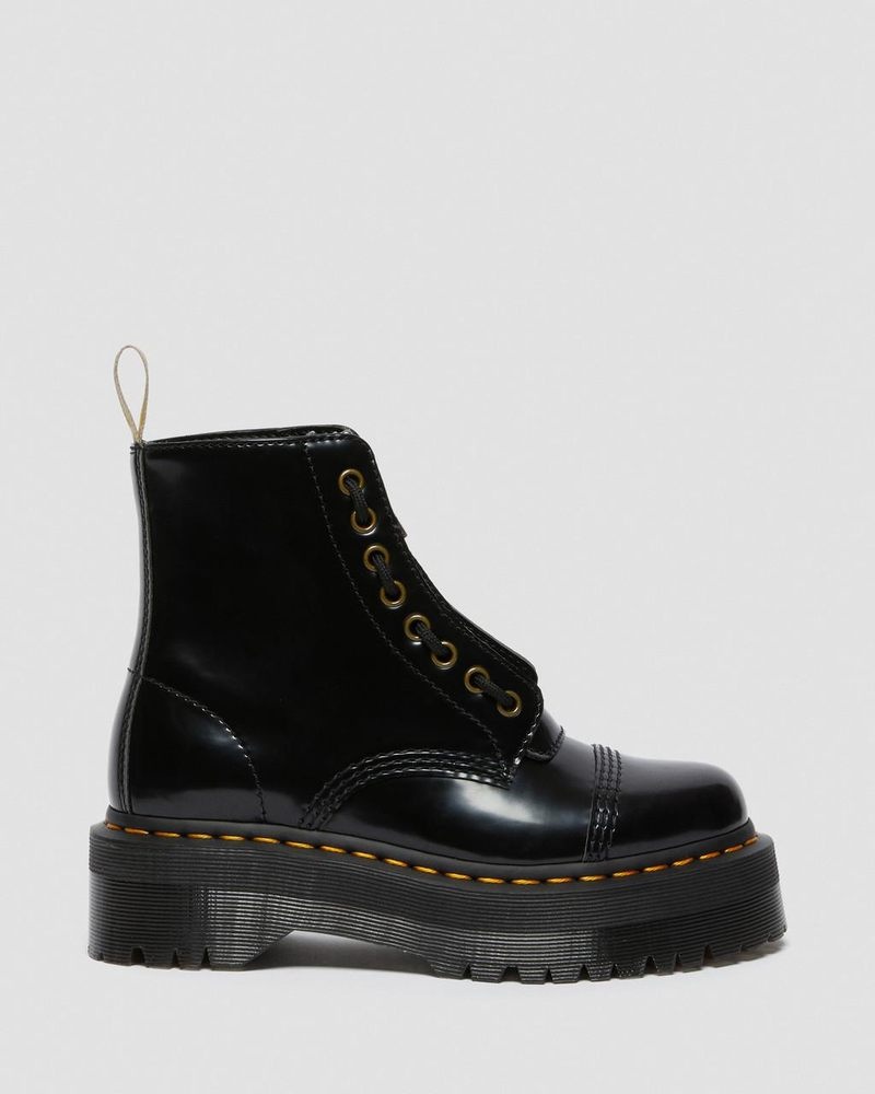 Botas de Plataforma Dr Martens Vegan Sinclair Plataforma Boots (Oxford) Negras | PE71-A8ZI