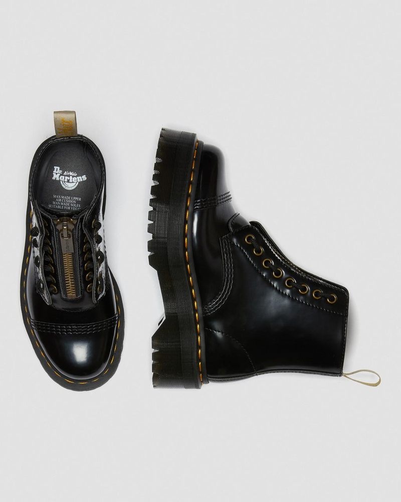 Botas de Plataforma Dr Martens Vegan Sinclair Plataforma Boots (Oxford) Negras | PE71-A8ZI