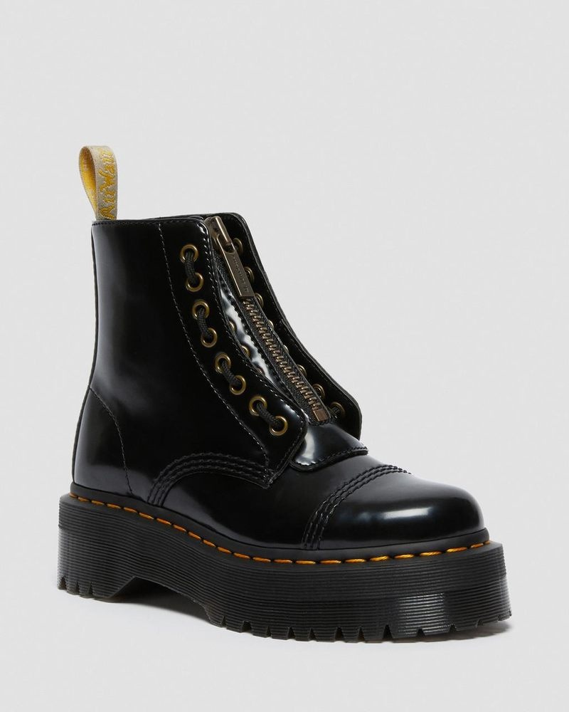 Botas de Plataforma Dr Martens Vegan Sinclair Plataforma Boots (Oxford) Negras | PE71-A8ZI