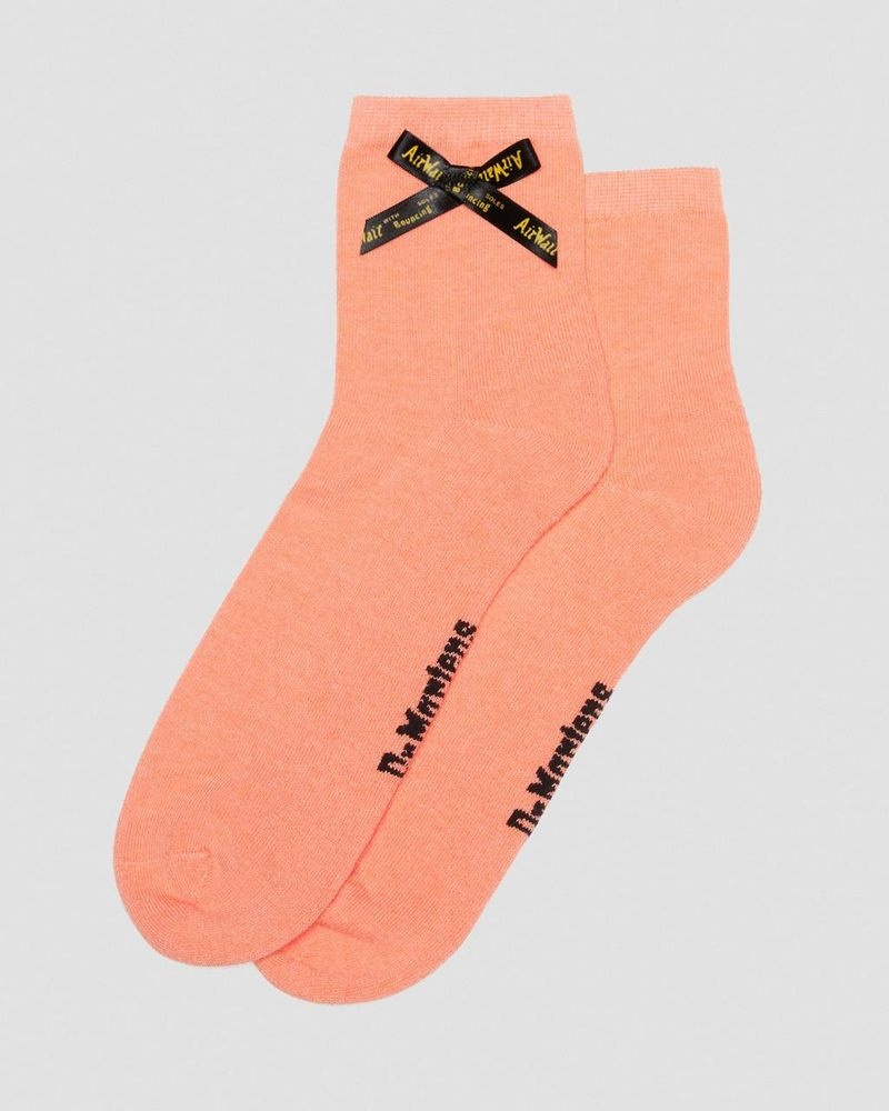 Calcetines Dr Martens Ankle Bow Organic Algodon Blend Socks (Algodon Blend) Coral | LW62-J6FE