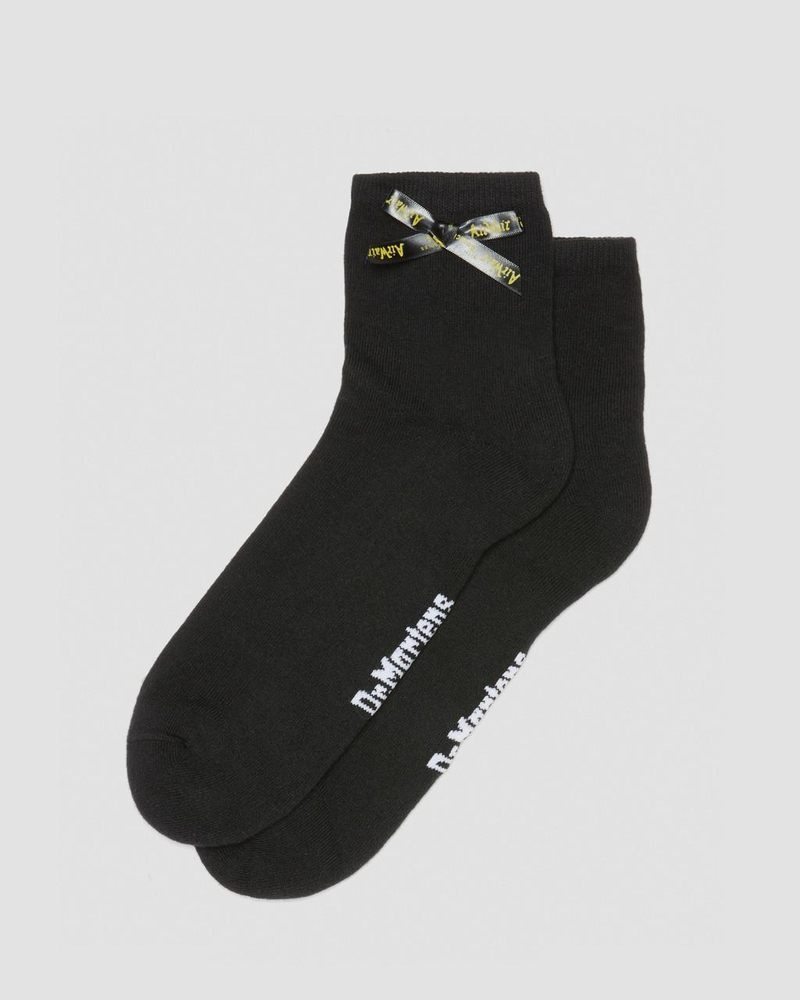 Calcetines Dr Martens Ankle Bow Organic Algodon Blend Socks (Algodon Blend) Negras | VJ13-O7BV