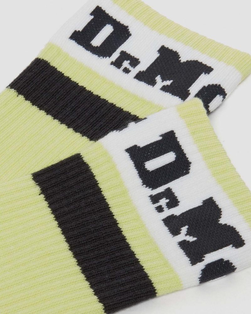 Calcetines Dr Martens Atléticos Logo Organic Algodon Blend Socks (Algodon Blend) Verde | IL73-Y1WC