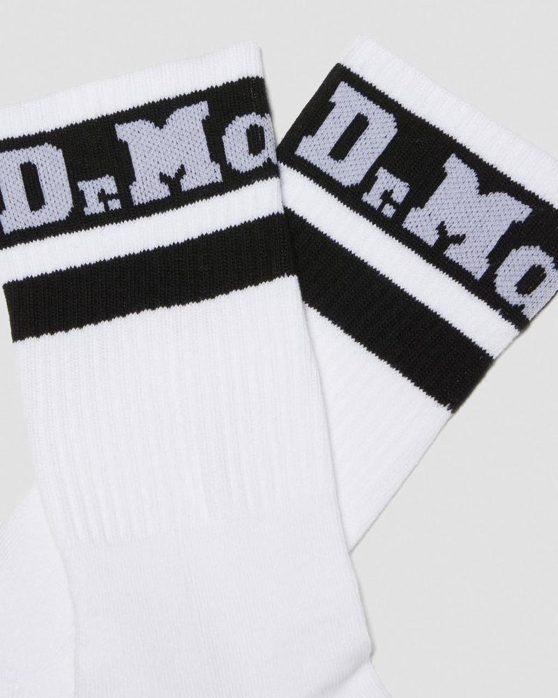 Calcetines Dr Martens Atléticos Logo Organic Algodon Blend Socks (Algodon Blend) White+Black | XD60-D3CQ