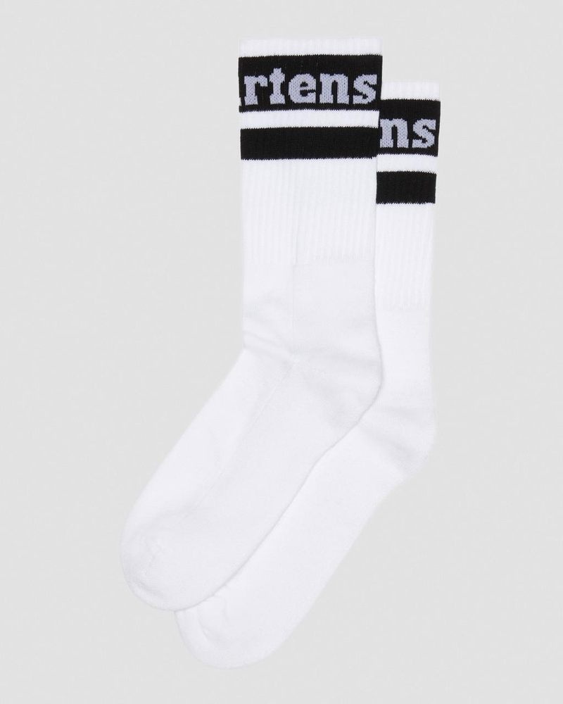 Calcetines Dr Martens Atléticos Logo Organic Algodon Blend Socks (Algodon Blend) White+Black | XD60-D3CQ