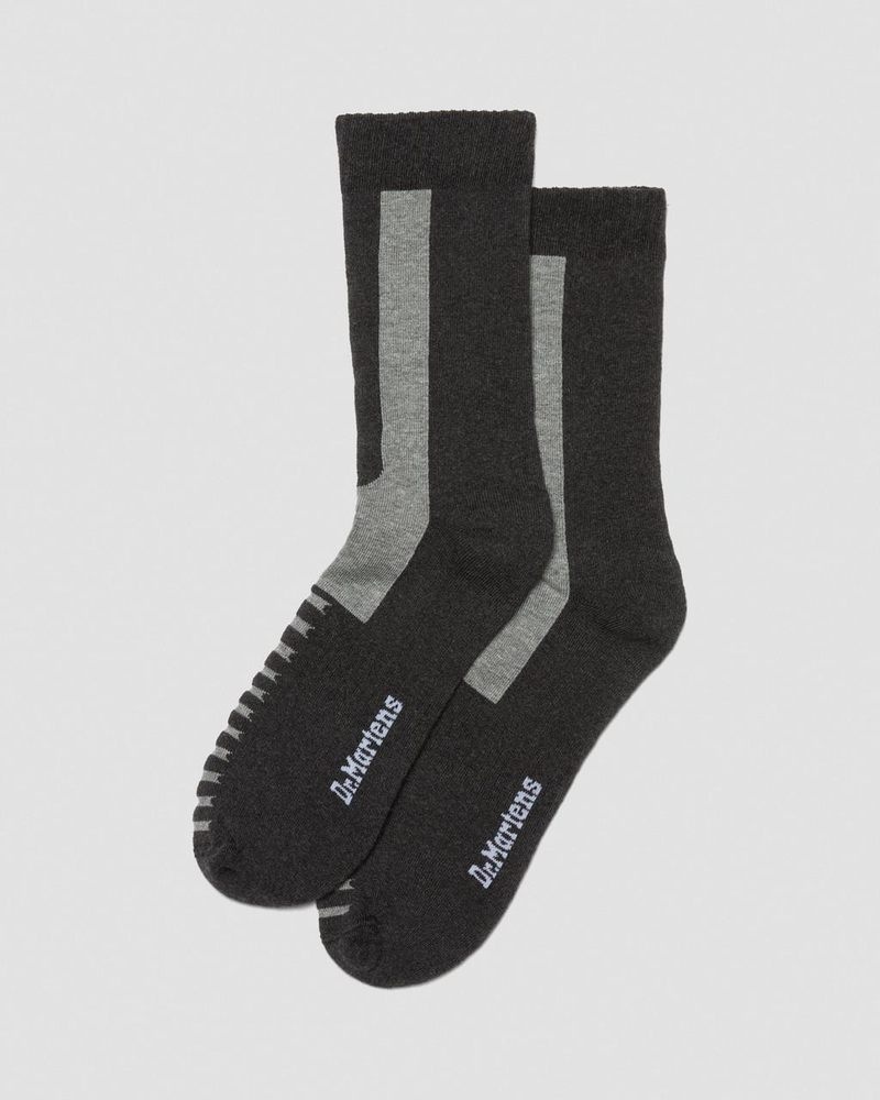 Calcetines Dr Martens Double Doc Algodon Blend Socks (Algodon Blend) Charcoal | WX01-U0OW