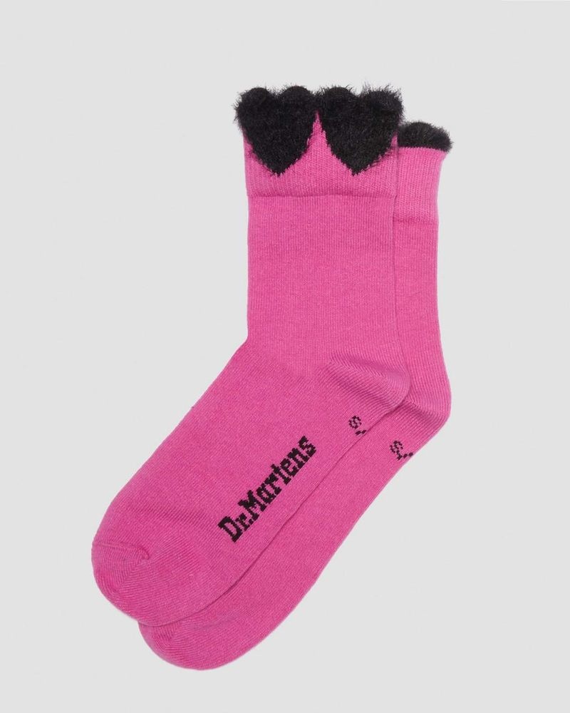 Calcetines Dr Martens Heart Detail Algodon Blend Socks (Organic Algodon Blend) Rosas | FN28-V6HF