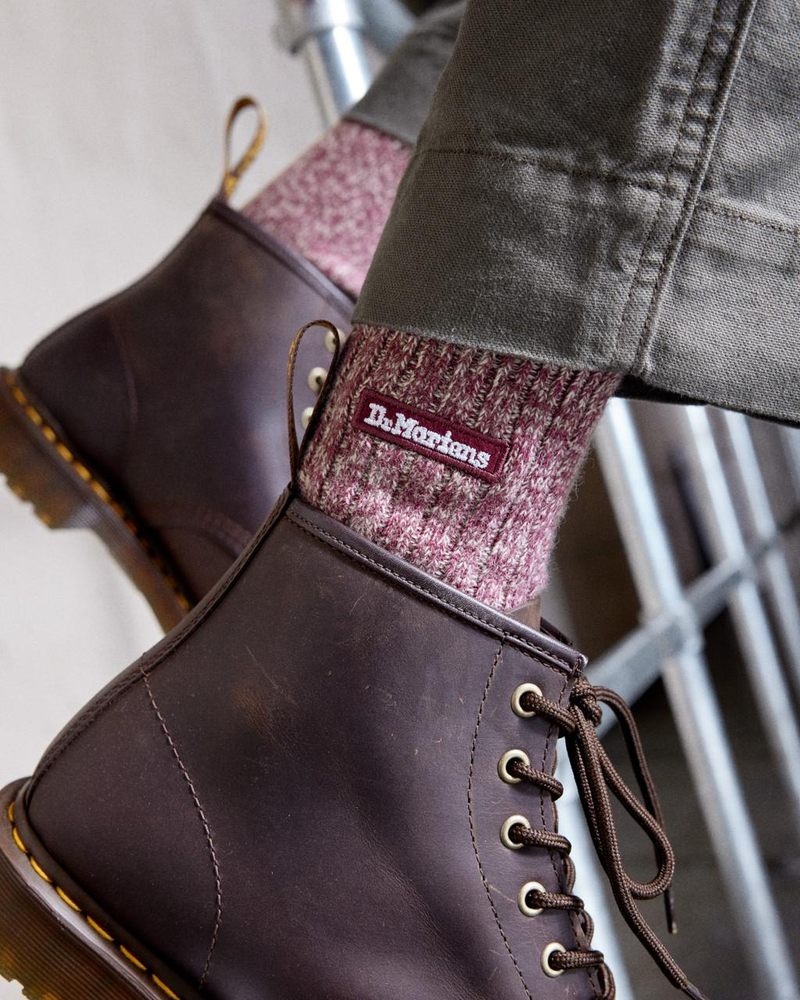 Calcetines Dr Martens Merino Organic Algodon Blend Socks (Organic Algodon Blend) Oxblood | AJ78-V6TC