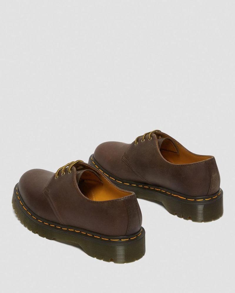 Plataformas Dr Martens 1461 Bex Crazy Horse Cuero Oxford Shoes (Crazy Horse) Marrones Oscuro | VW88-P6ER