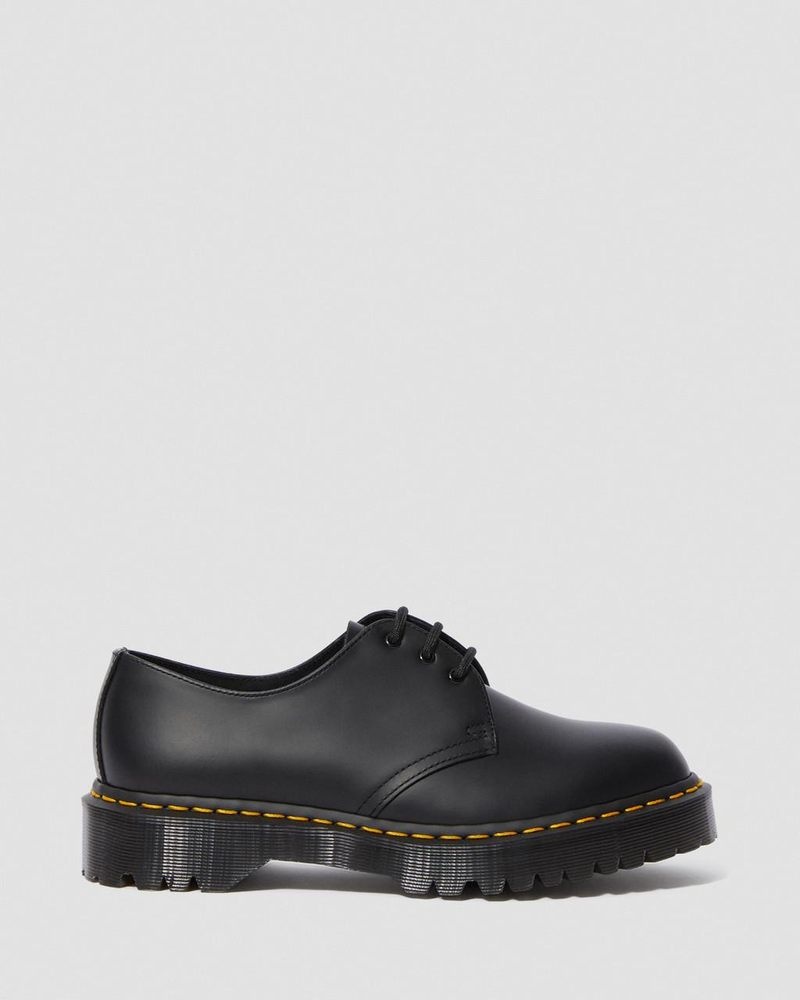 Plataformas Dr Martens 1461 Bex Smooth Cuero Oxford Shoes (Smooth Cuero) Negras | JK09-E0ZN