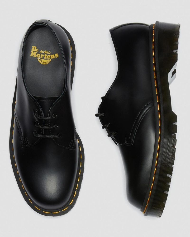 Plataformas Dr Martens 1461 Bex Smooth Cuero Oxford Shoes (Smooth Cuero) Negras | JK09-E0ZN