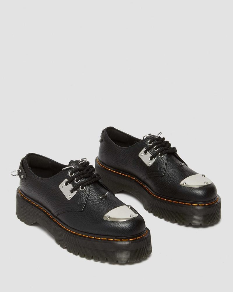 Plataformas Dr Martens 1461 Piercing Milled Nappa Cuero Plataforma Shoes (Milled Nappa) Negras | BC54-A6QP