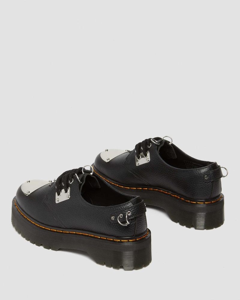 Plataformas Dr Martens 1461 Piercing Milled Nappa Cuero Plataforma Shoes (Milled Nappa) Negras | BC54-A6QP