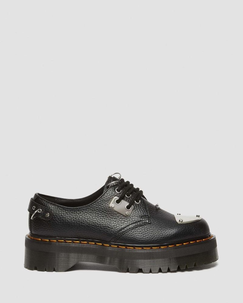 Plataformas Dr Martens 1461 Piercing Milled Nappa Cuero Plataforma Shoes (Milled Nappa) Negras | BC54-A6QP