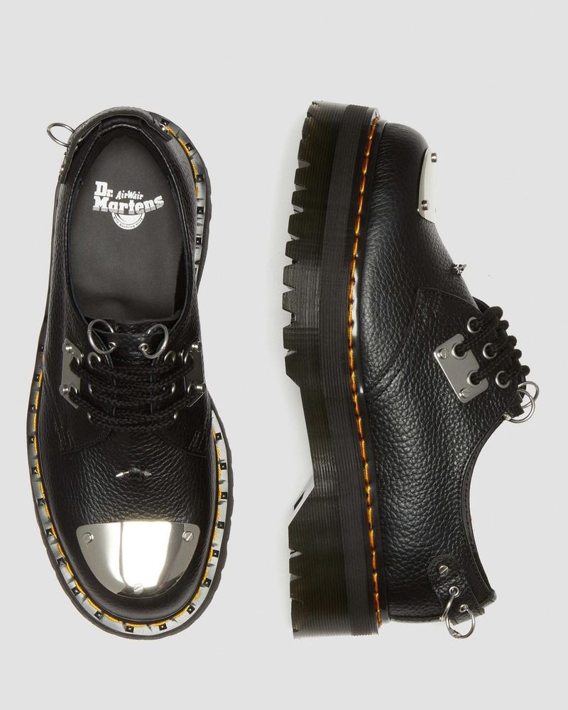 Plataformas Dr Martens 1461 Piercing Milled Nappa Cuero Plataforma Shoes (Milled Nappa) Negras | BC54-A6QP