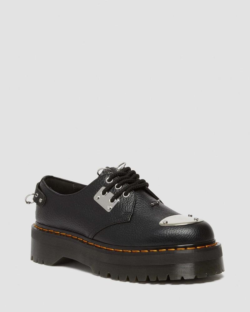 Plataformas Dr Martens 1461 Piercing Milled Nappa Cuero Plataforma Shoes (Milled Nappa) Negras | BC54-A6QP