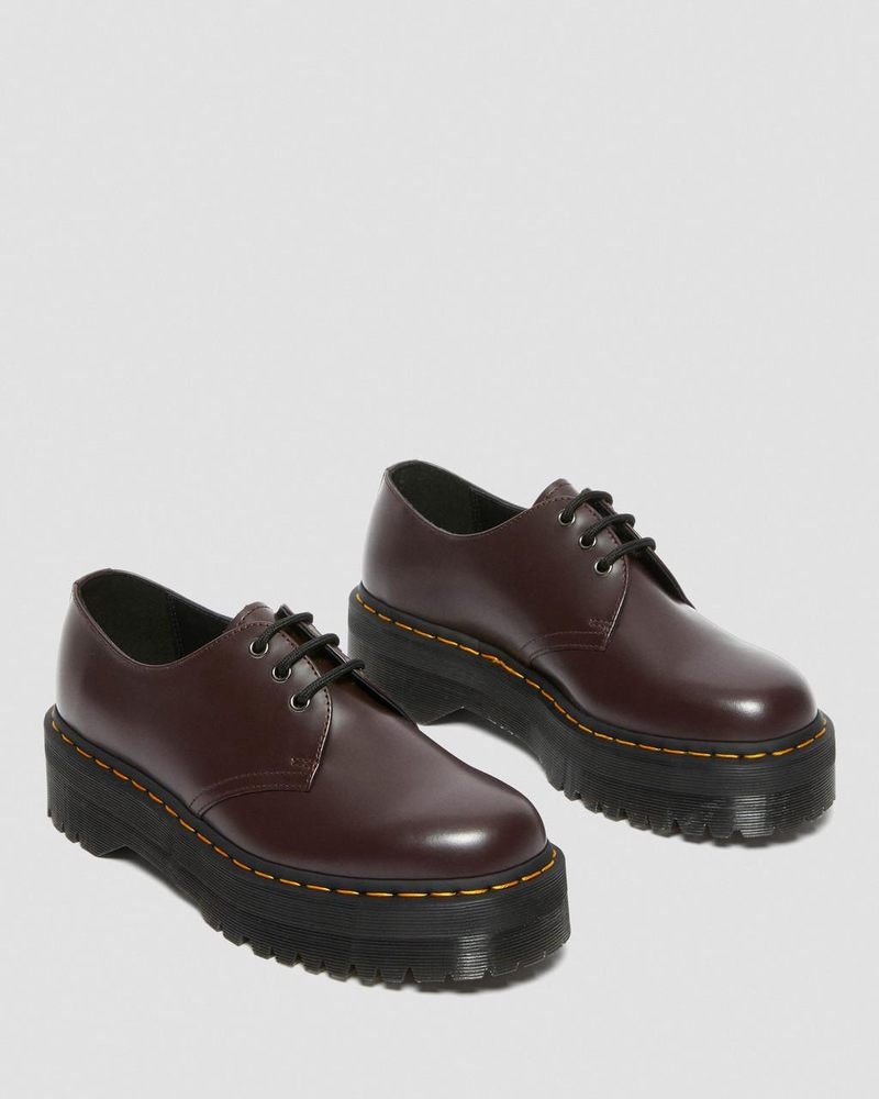 Plataformas Dr Martens 1461 Smooth Cuero Plataforma Shoes (Smooth Cuero) Burdeos | YG47-L8UF