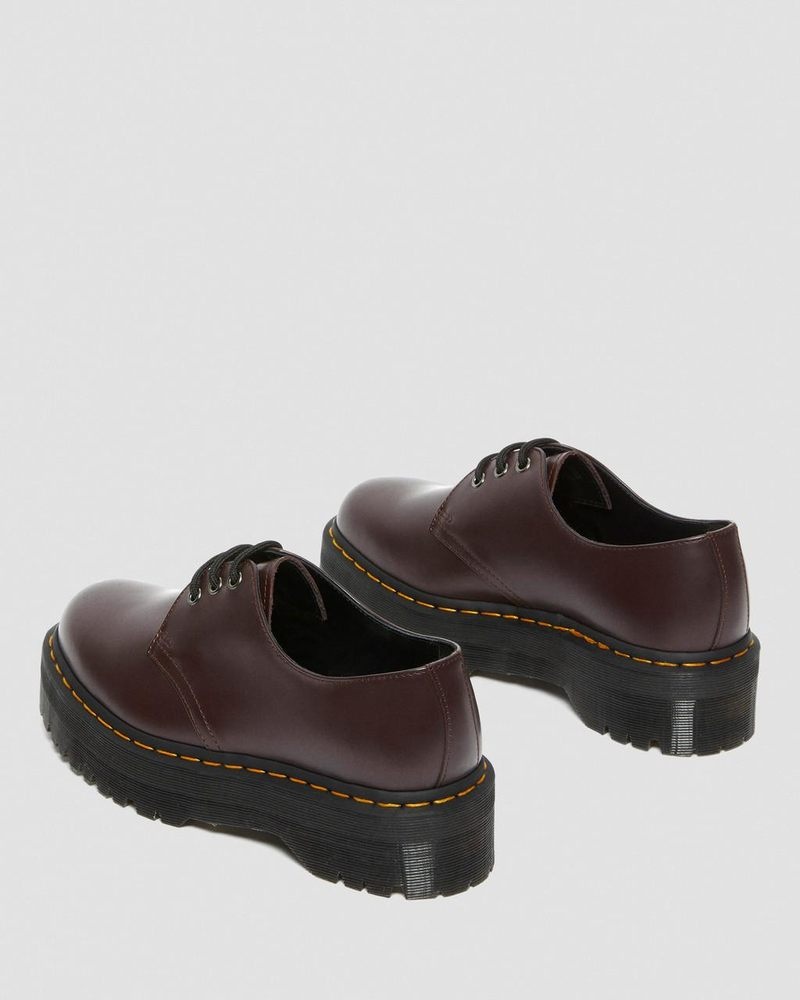 Plataformas Dr Martens 1461 Smooth Cuero Plataforma Shoes (Smooth Cuero) Burdeos | YG47-L8UF