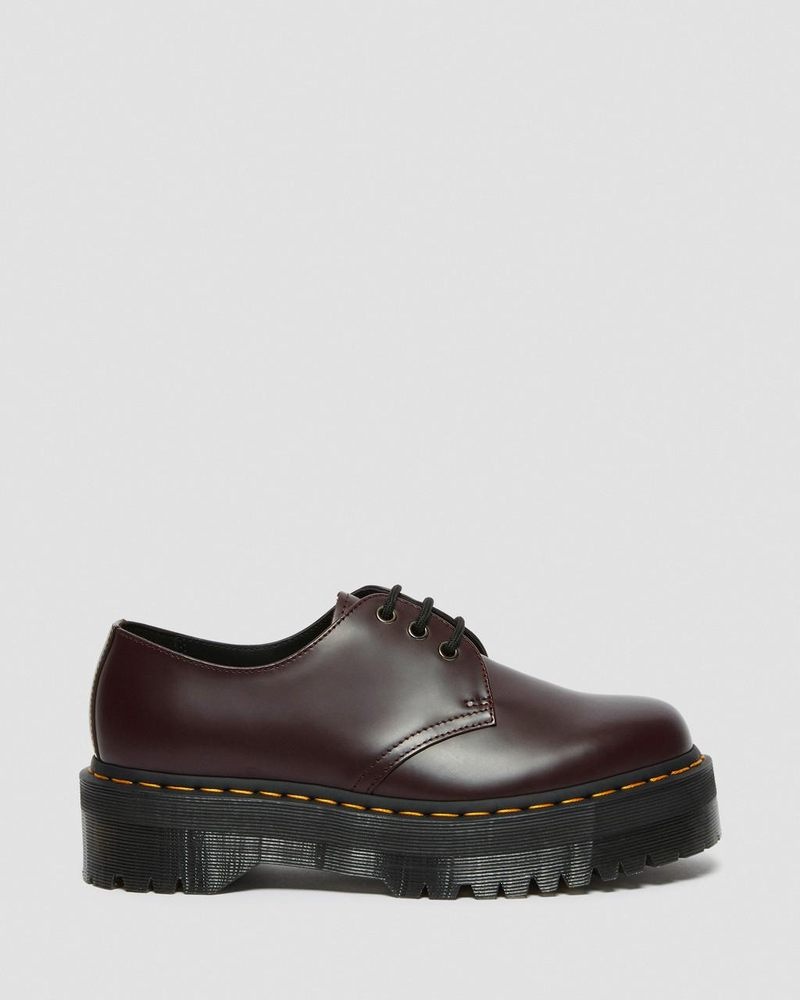 Plataformas Dr Martens 1461 Smooth Cuero Plataforma Shoes (Smooth Cuero) Burdeos | YG47-L8UF