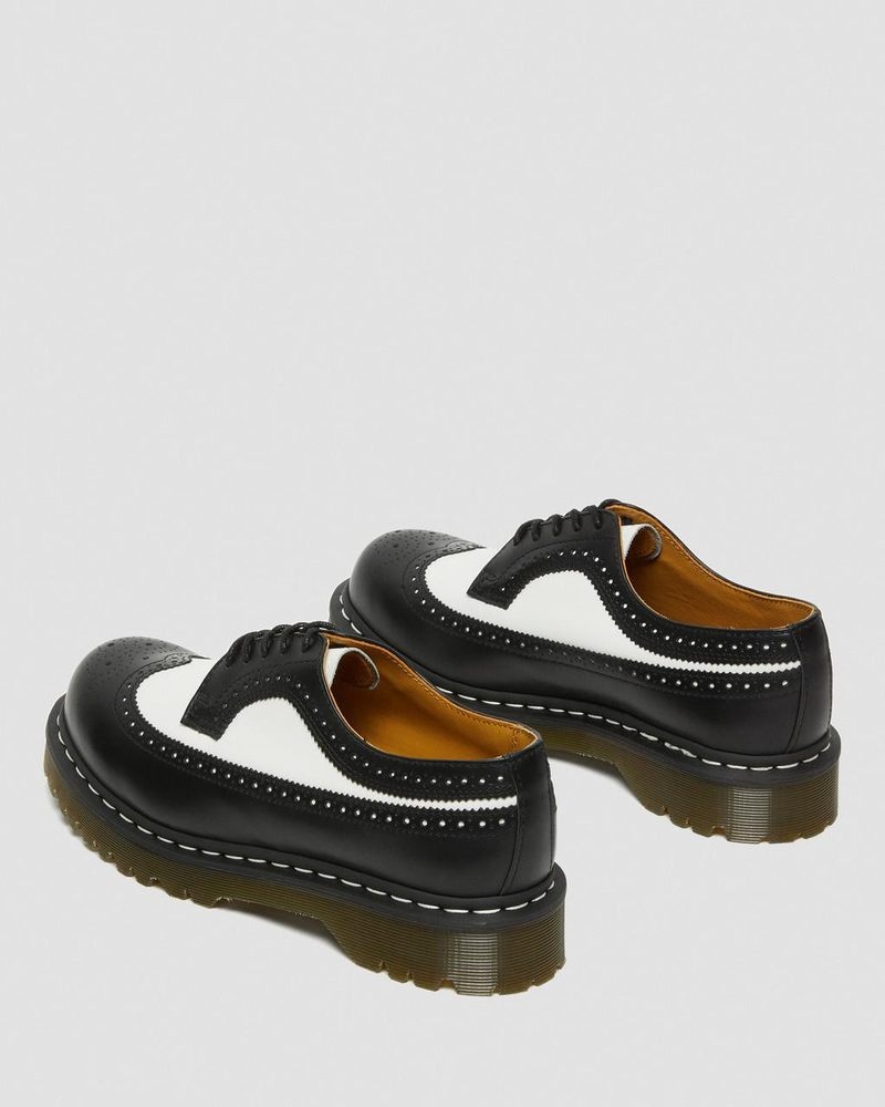 Plataformas Dr Martens 3989 Bex Smooth Cuero Brogue Shoes (Smooth Cuero) Negras | KR56-F6WC