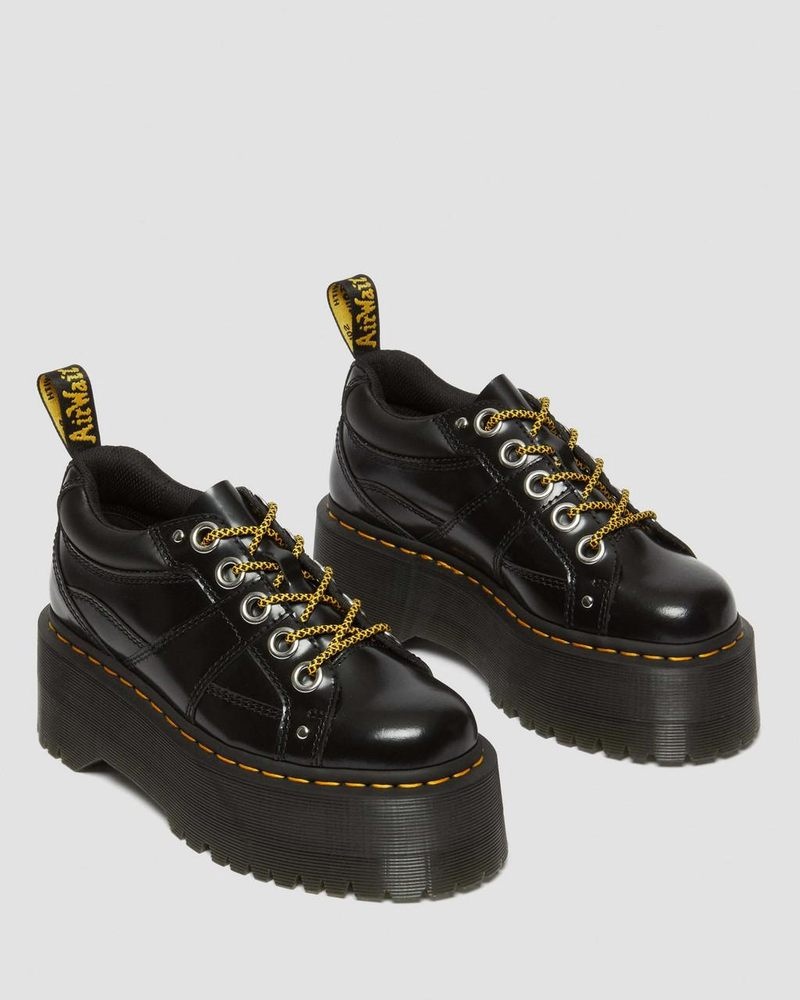 Plataformas Dr Martens 5-Eye Max Buttero Cuero Plataforma Shoes (Buttero) Negras | FK84-T1VZ