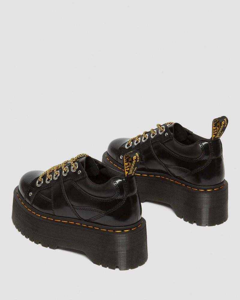 Plataformas Dr Martens 5-Eye Max Buttero Cuero Plataforma Shoes (Buttero) Negras | FK84-T1VZ