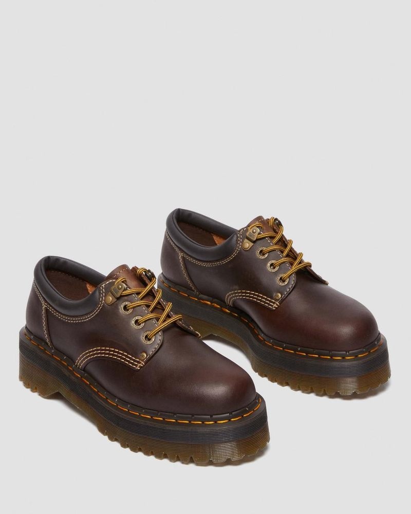 Plataformas Dr Martens 8053 Arc Crazy Horse Cuero Plataforma Casuales Shoes (Crazy Horse) Marrones Oscuro | NR94-V4QF