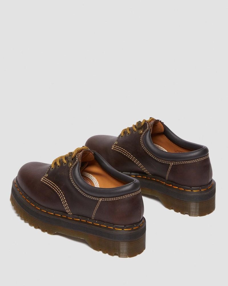 Plataformas Dr Martens 8053 Arc Crazy Horse Cuero Plataforma Casuales Shoes (Crazy Horse) Marrones Oscuro | NR94-V4QF