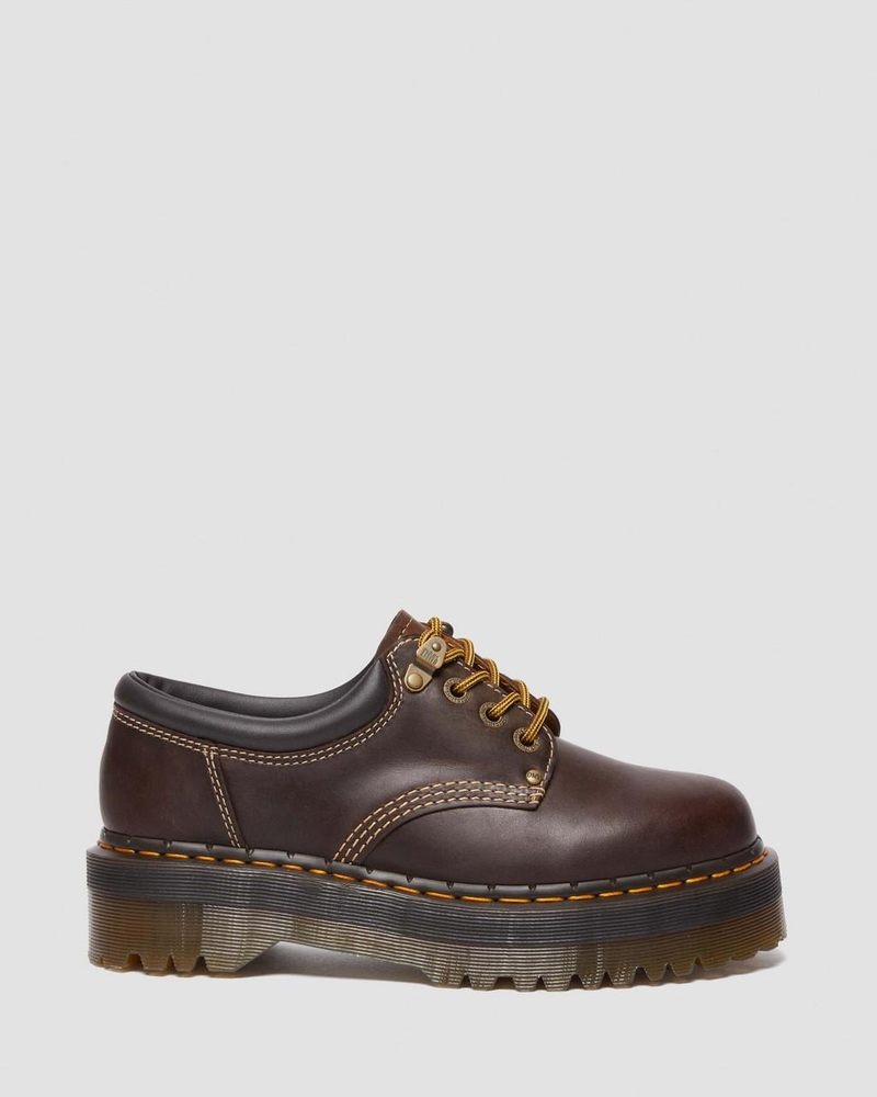 Plataformas Dr Martens 8053 Arc Crazy Horse Cuero Plataforma Casuales Shoes (Crazy Horse) Marrones Oscuro | NR94-V4QF