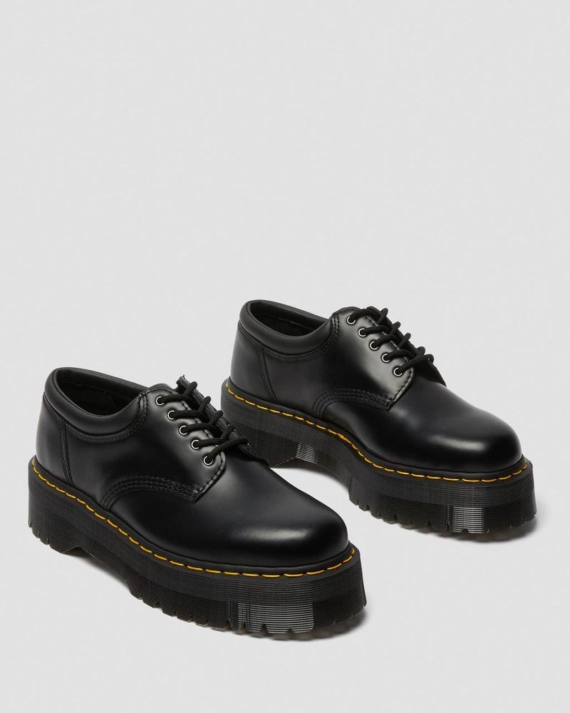 Plataformas Dr Martens 8053 Cuero Plataforma Casuales Shoes (Polished Smooth) Negras | SX56-S2YW