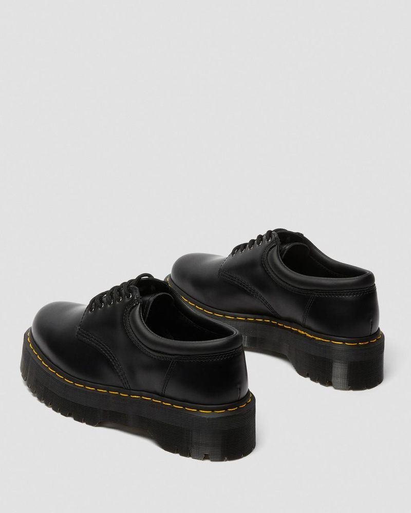 Plataformas Dr Martens 8053 Cuero Plataforma Casuales Shoes (Polished Smooth) Negras | SX56-S2YW