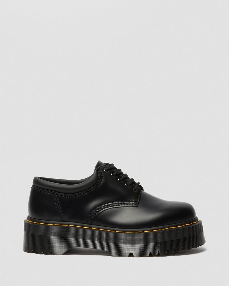 Plataformas Dr Martens 8053 Cuero Plataforma Casuales Shoes (Polished Smooth) Negras | SX56-S2YW