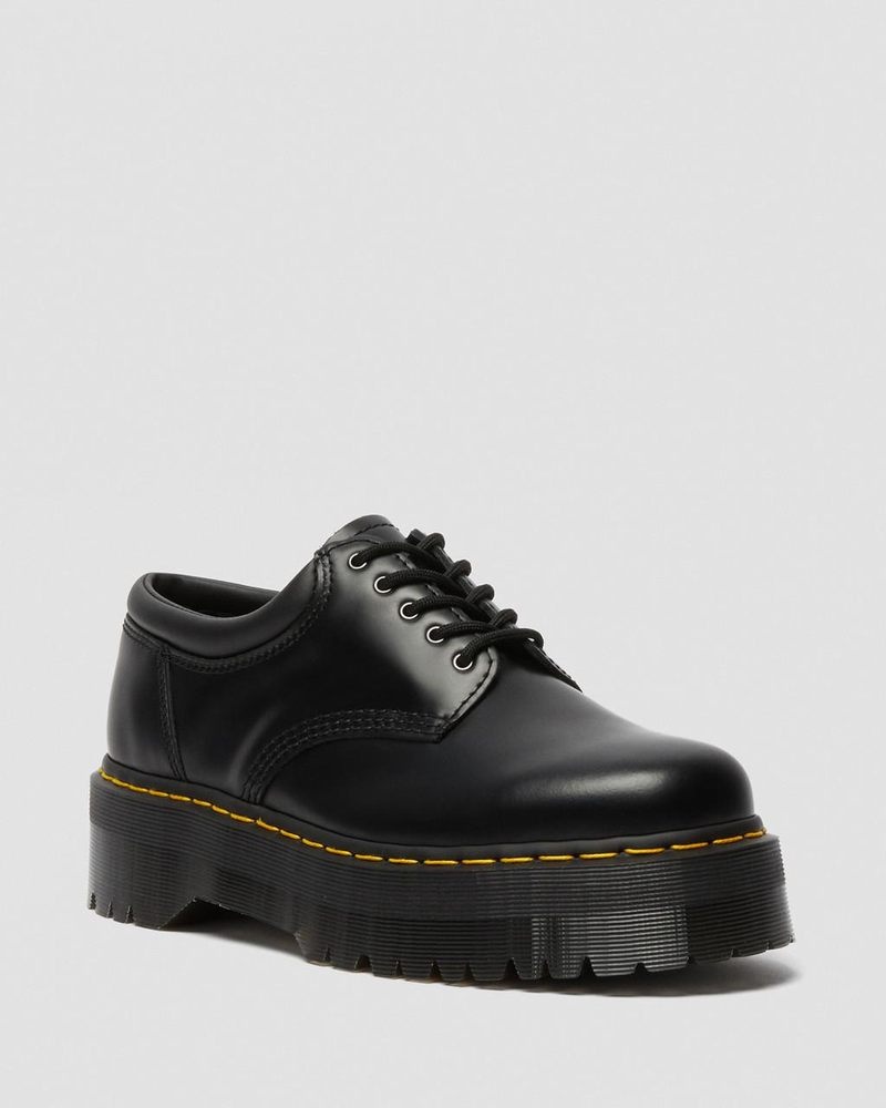 Plataformas Dr Martens 8053 Cuero Plataforma Casuales Shoes (Polished Smooth) Negras | SX56-S2YW