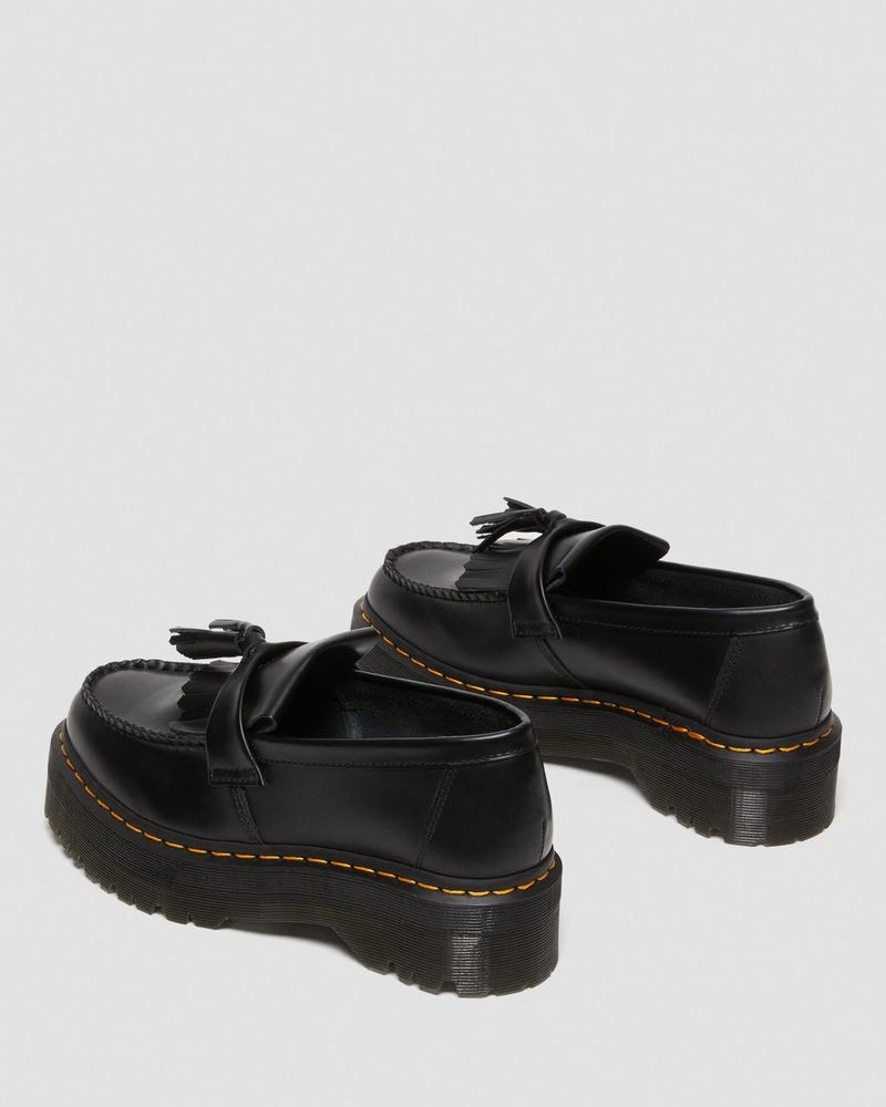 Plataformas Dr Martens Adrian Cuero Plataforma Tassel Loafers (Smooth Cuero) Negras | FQ38-S1GX